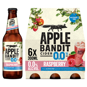 Apple Bandit Raspberry Apple Bandit - Raspberry 0.0% Cider - Fles - 6 x 300ML bestellen ...