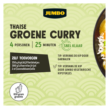 Jumbo Maaltijdpakket Thaise Groene Curry 4 Personen bestellen? | Jumbo